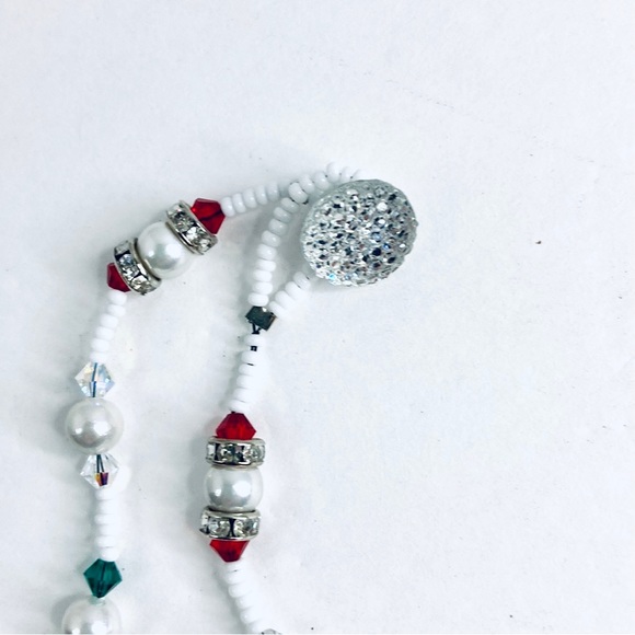 Artisan Crafted Handmade Sparkling Snowgirl Christmas Necklace - Picture 7 of 9